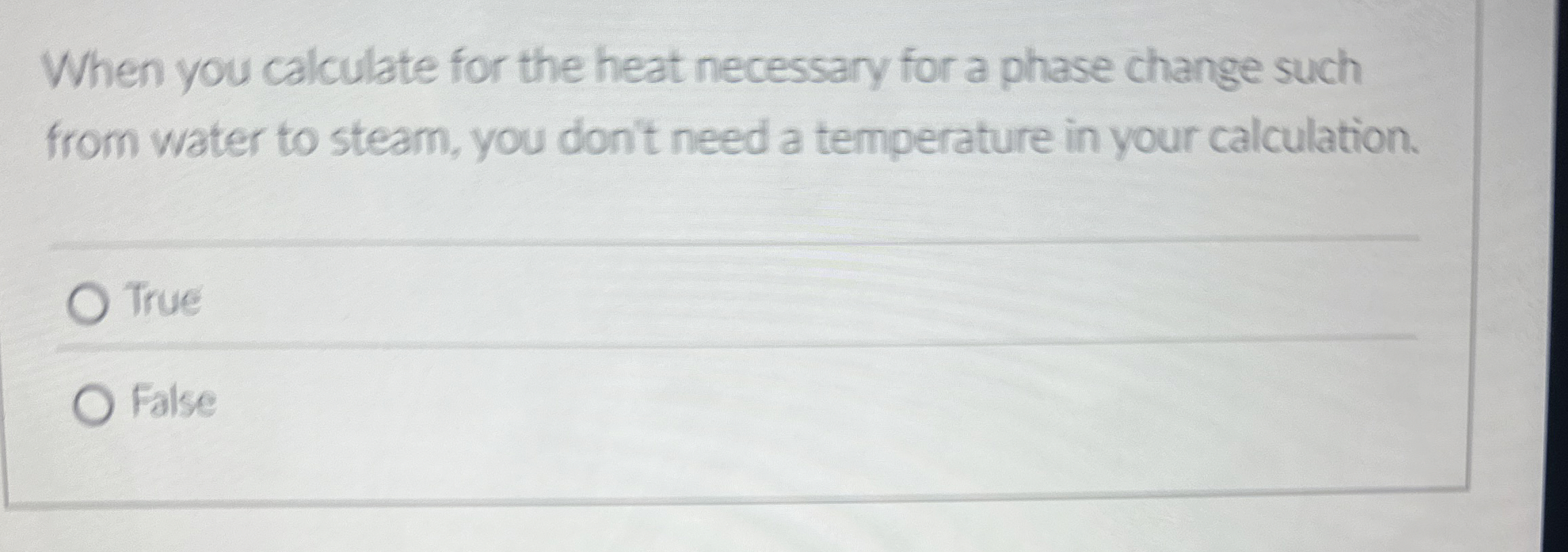 When you calculate for the heat necessary for a