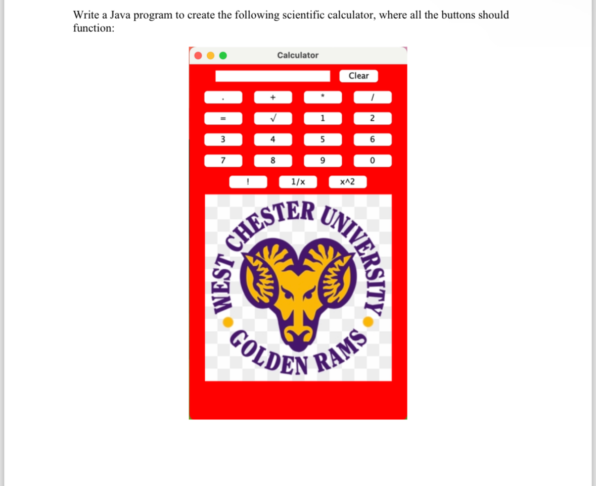Write a Java program to create the following