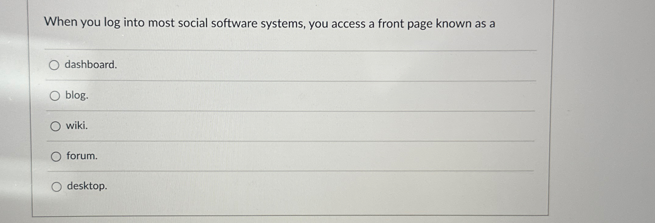 When you log into most social software systems,