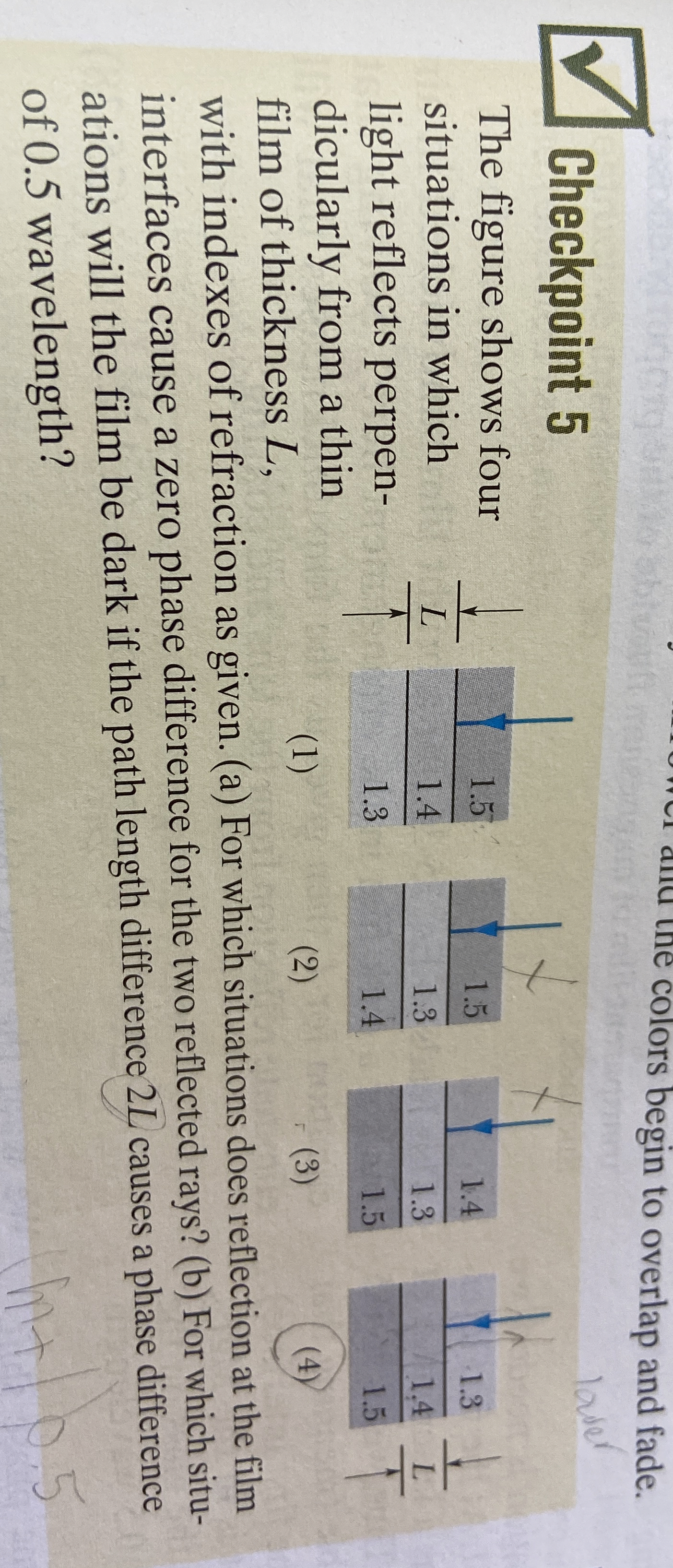 Checkpoint 5 The figure shows four situations in