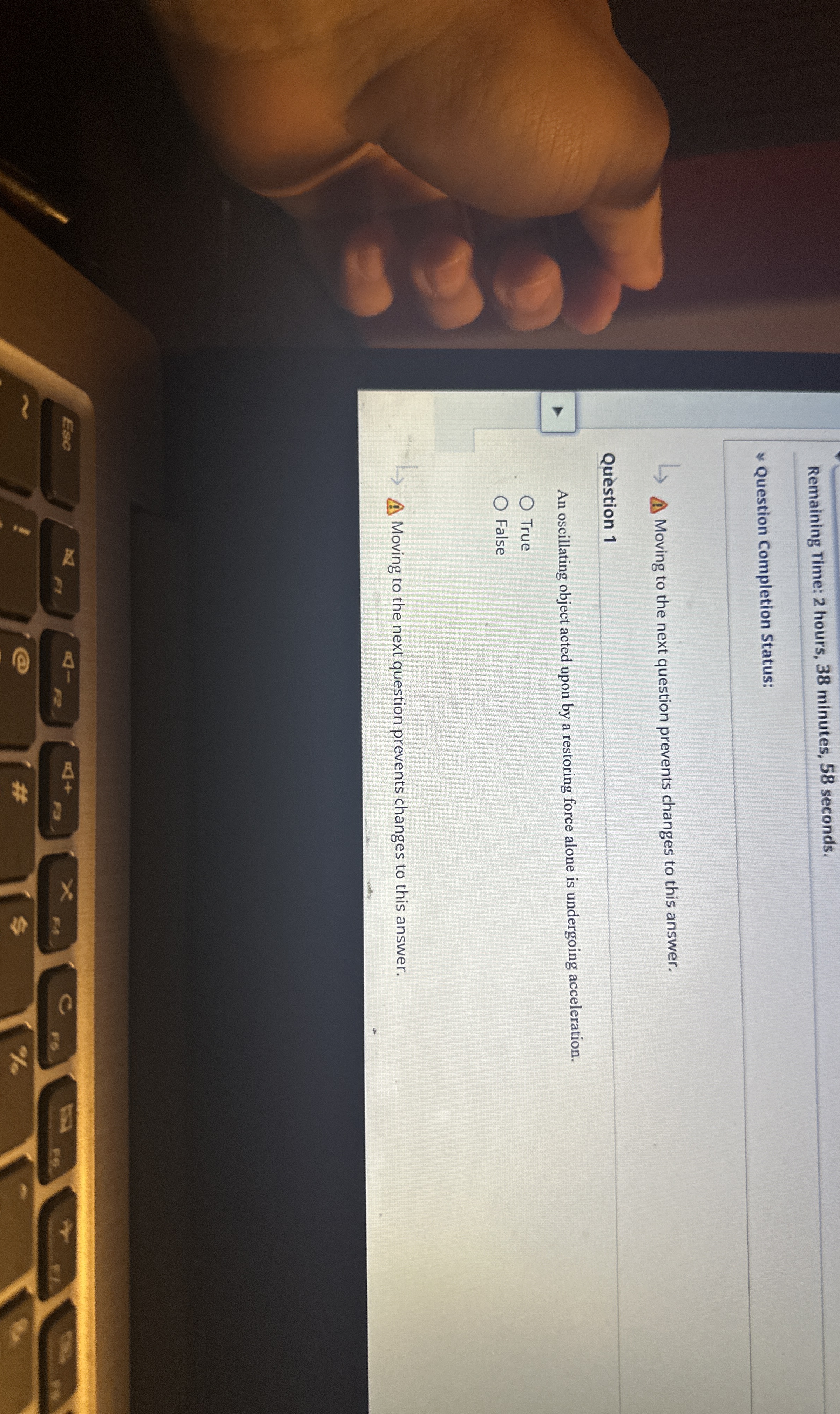 Remaining Time: 2 hours, 3 8 minutes, 5 8