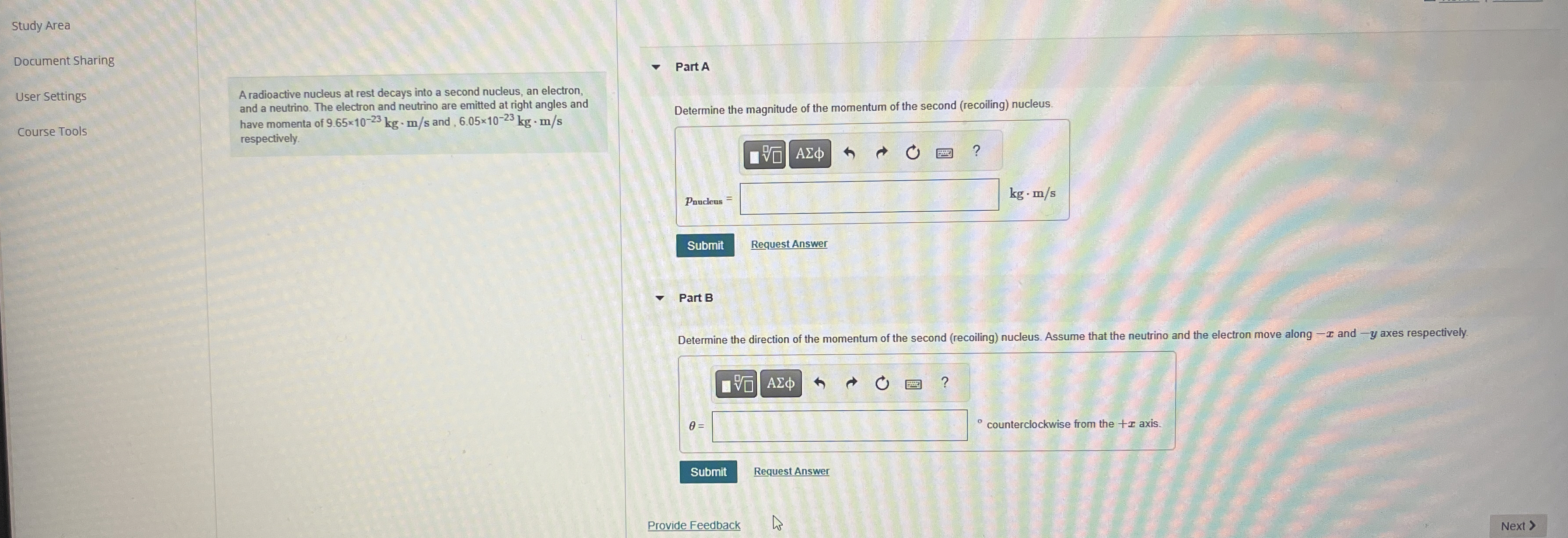 Study Area Document Sharing User Settings Course