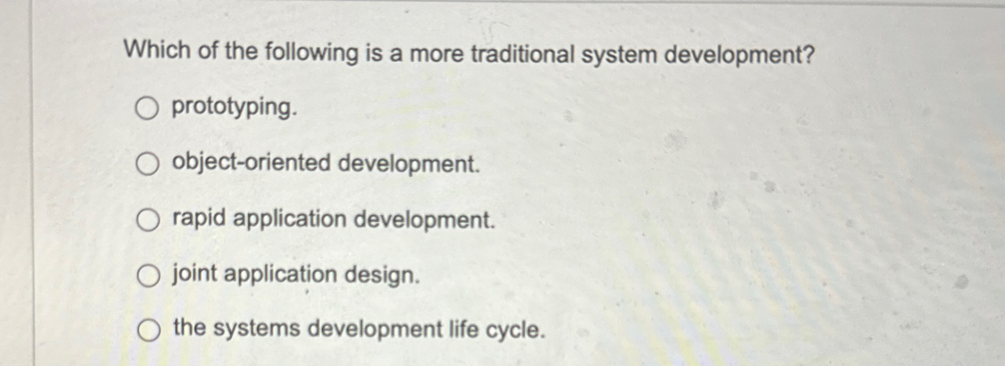 Which of the following is a more traditional