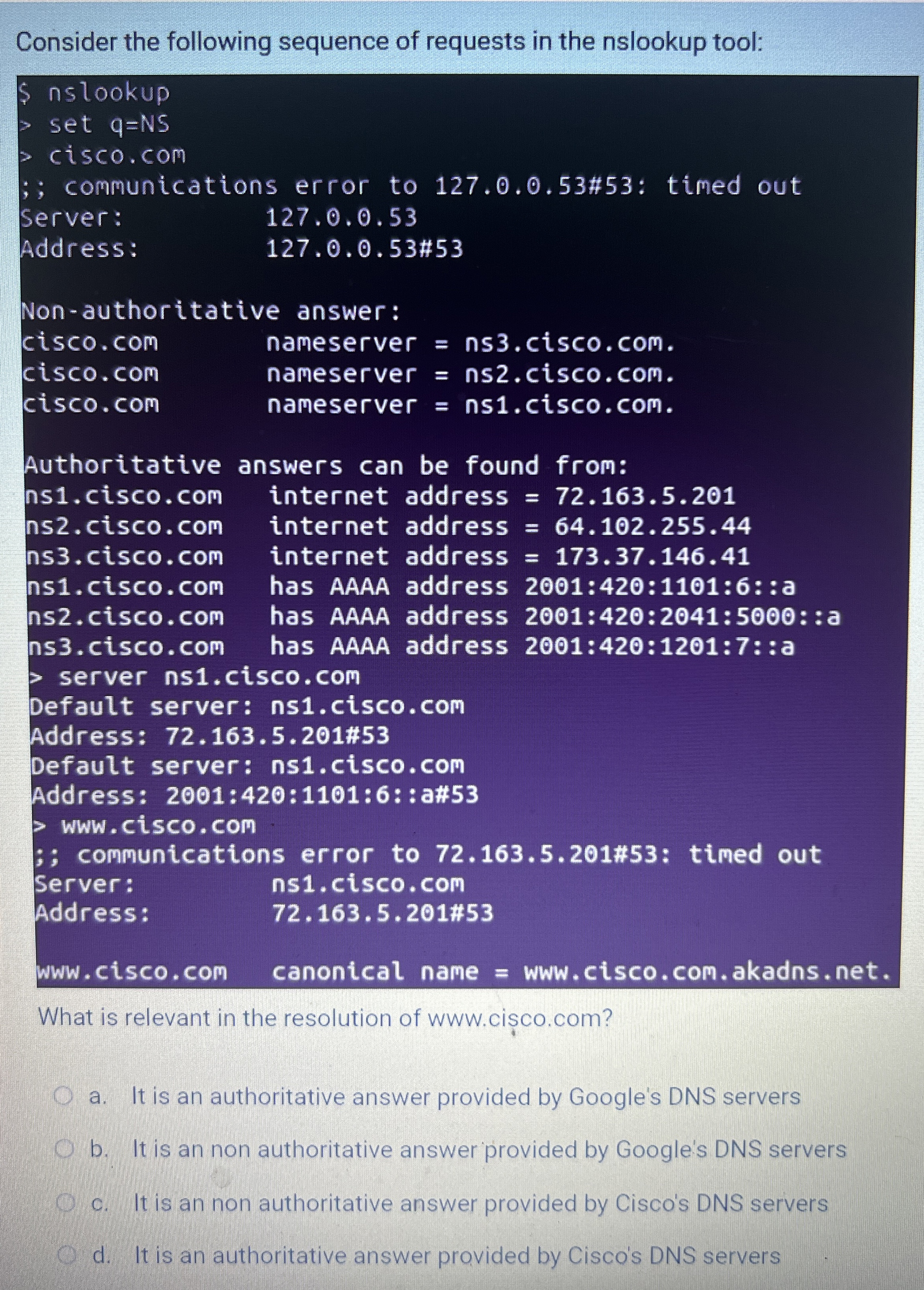 Consider the following sequence of requests in