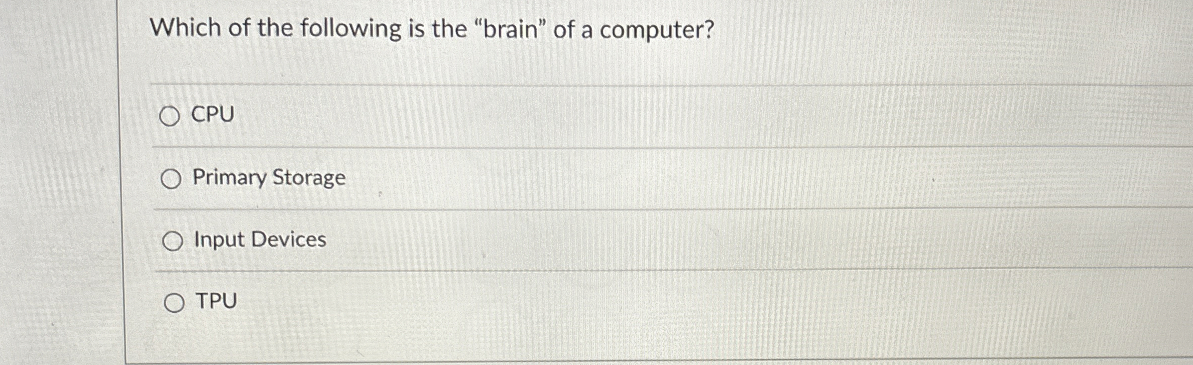 Which of the following is the "brain" of a