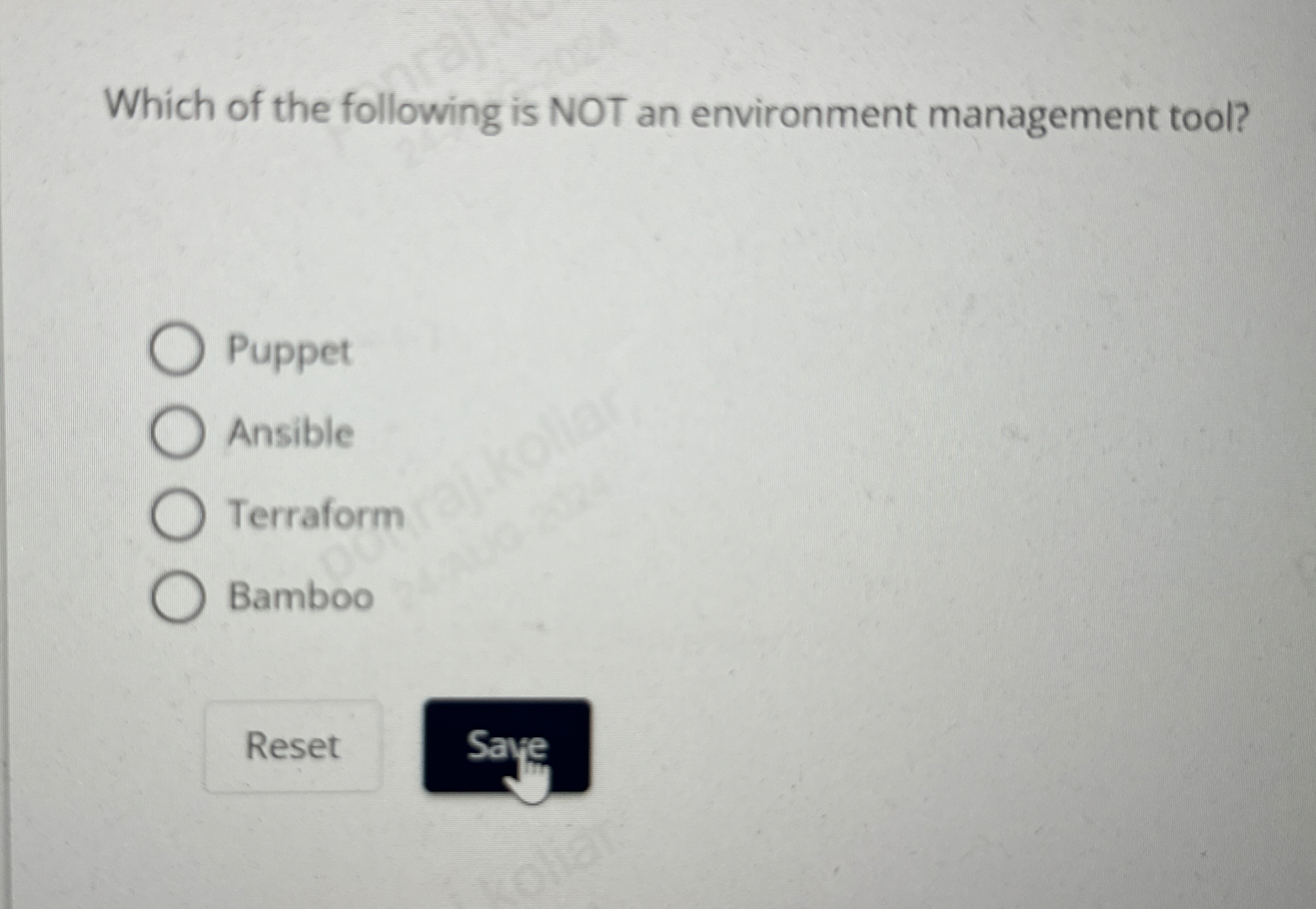 Which of the following is NOT an environment