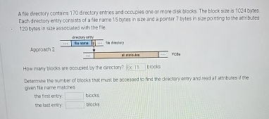 A file drectory contains 1 7 0 diectory entriss