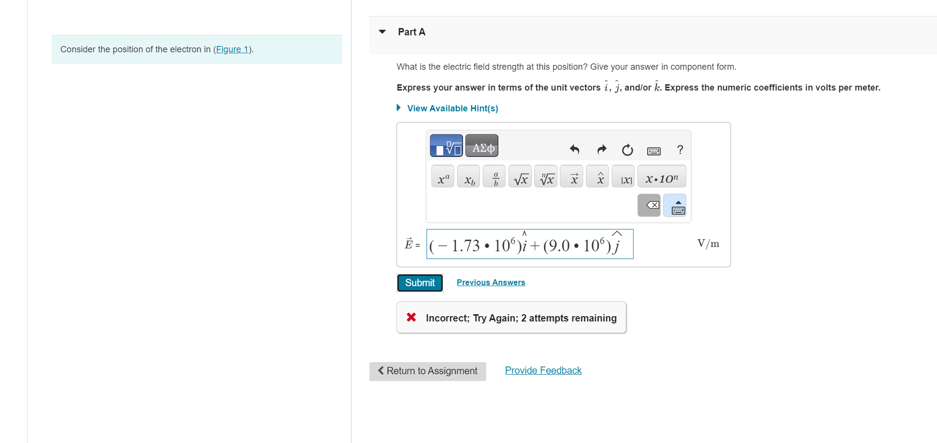 Consider the position of the electron in ( Figure