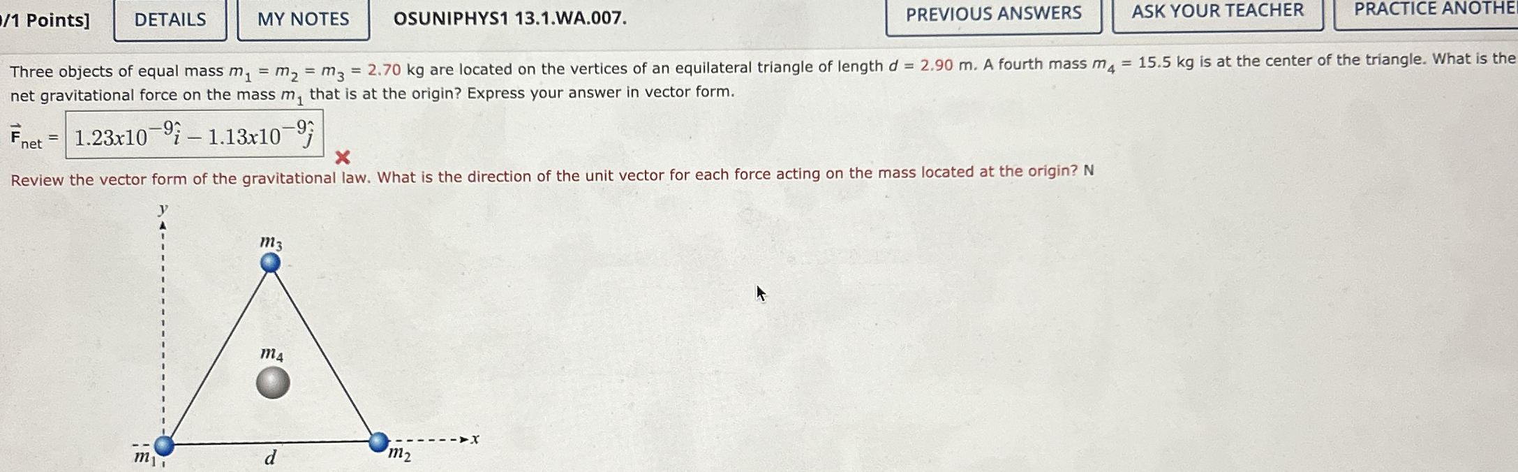 / 1 Points ] OSUNIPHYS 1 1 3 . 1 . WA . 0 0 7 .