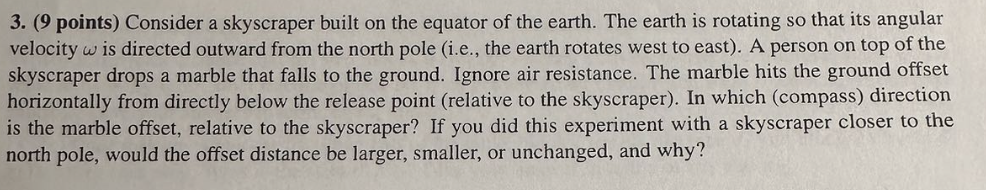 3 . ( 9 points ) Consider a skyscraper built on