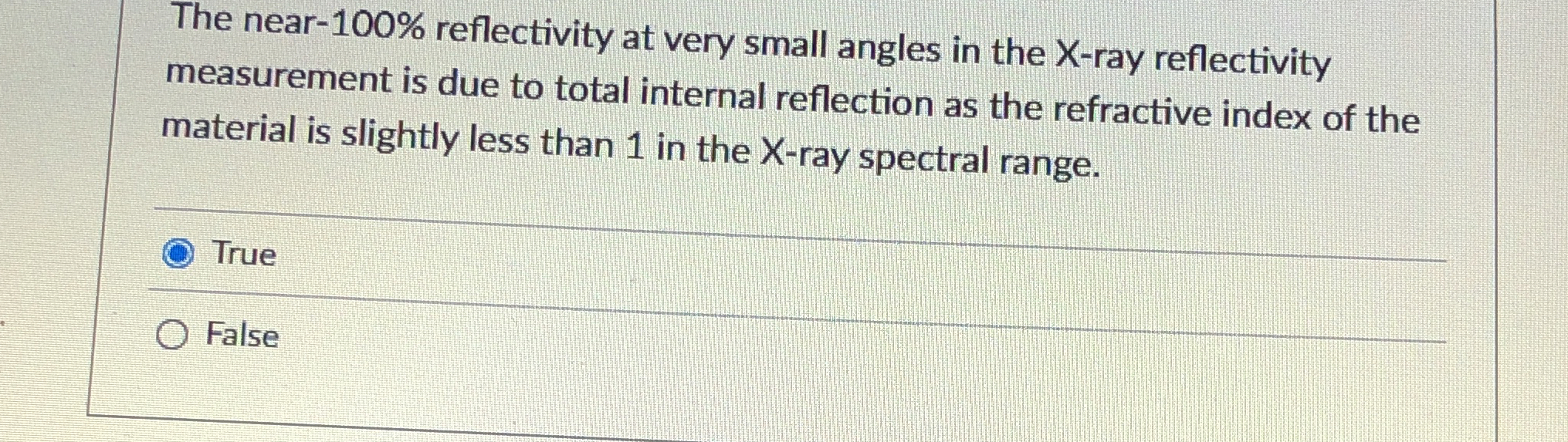 The near - 1 0 0 % reflectivity at very small