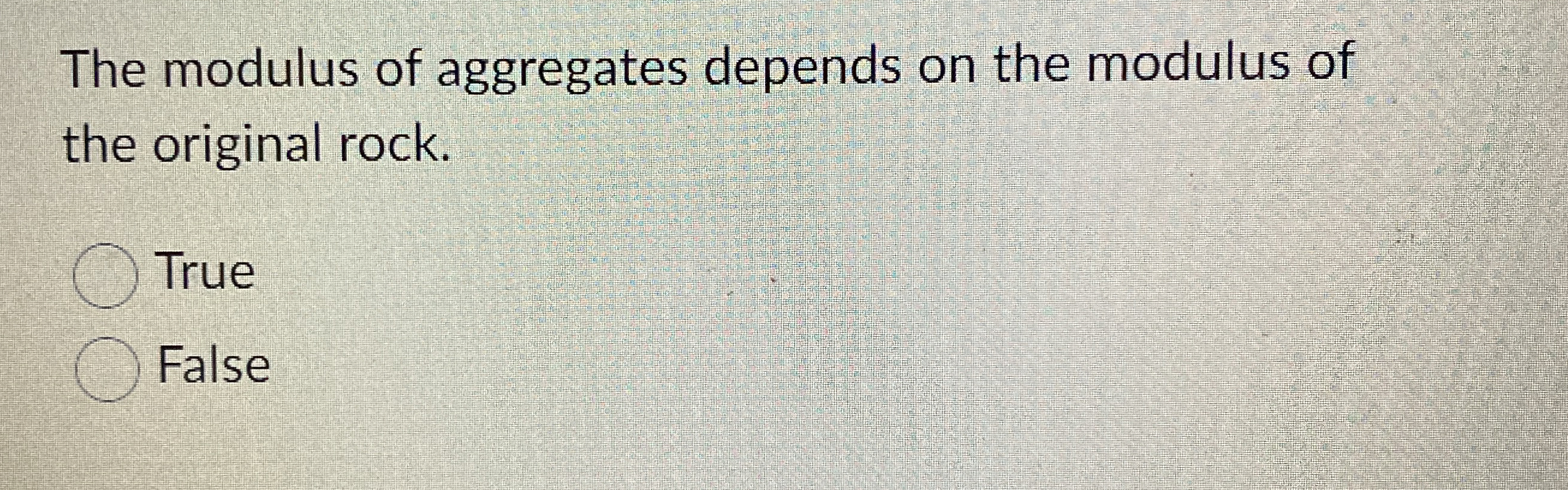 The modulus of aggregates depends on the modulus
