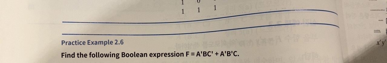 Practice Example 2 . 6 Find the following Boolean