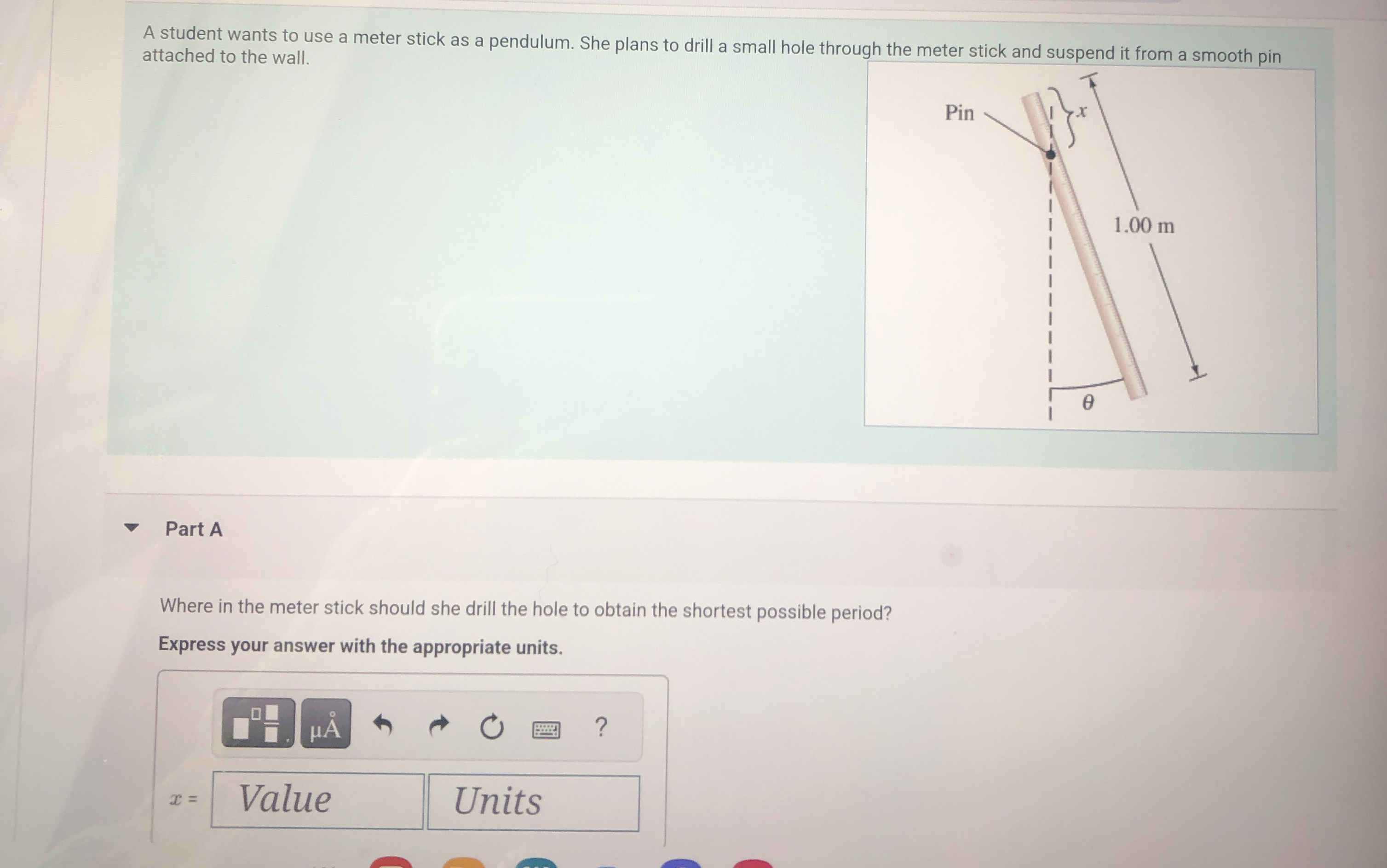 A student wants to use a meter stick as a