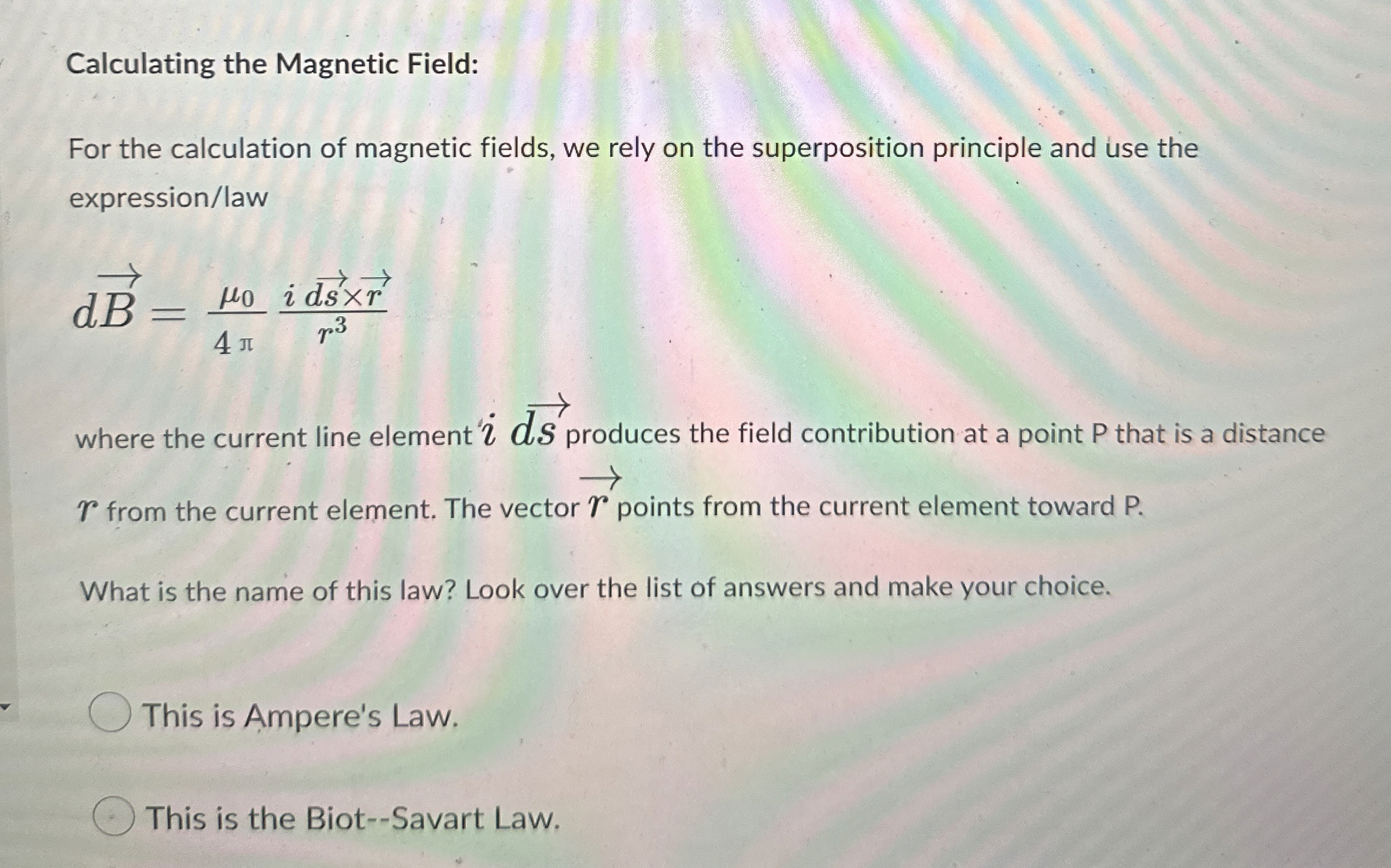 Calculating the Magnetic Field: For the