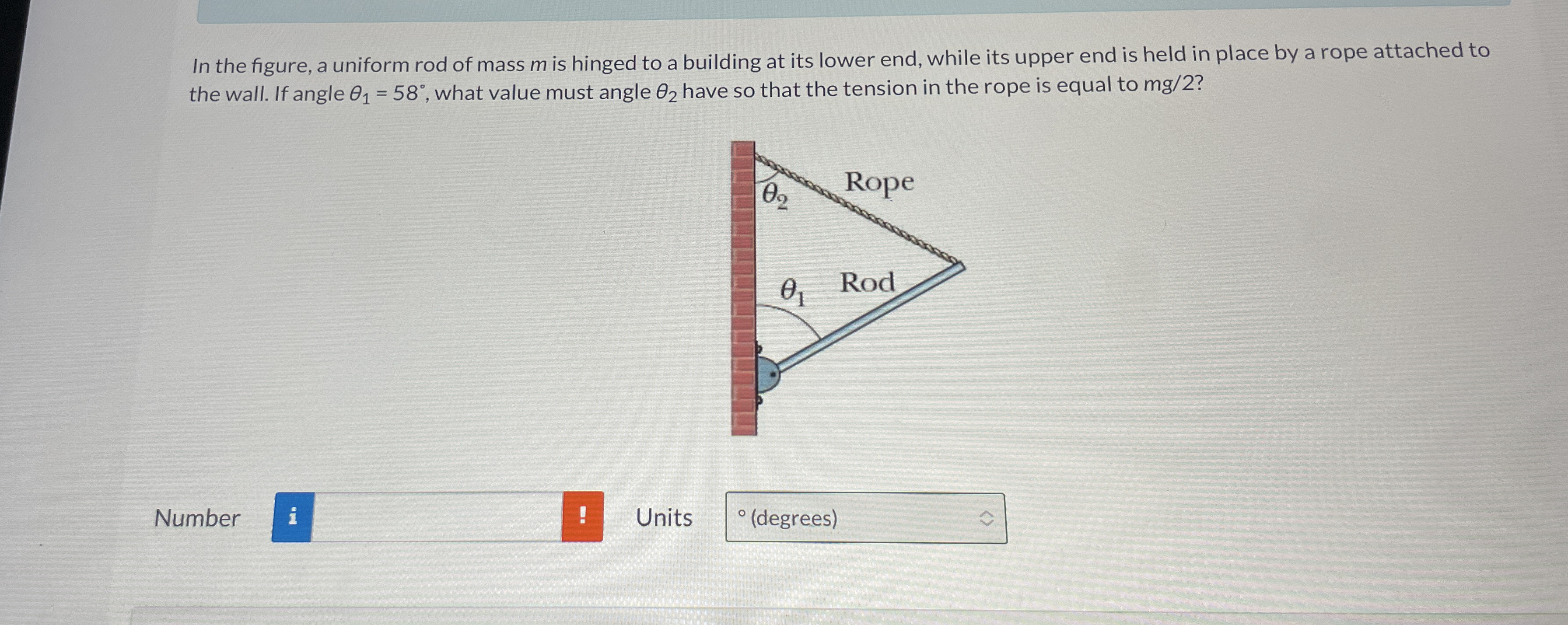 In the figure, a uniform rod of mass m is hinged