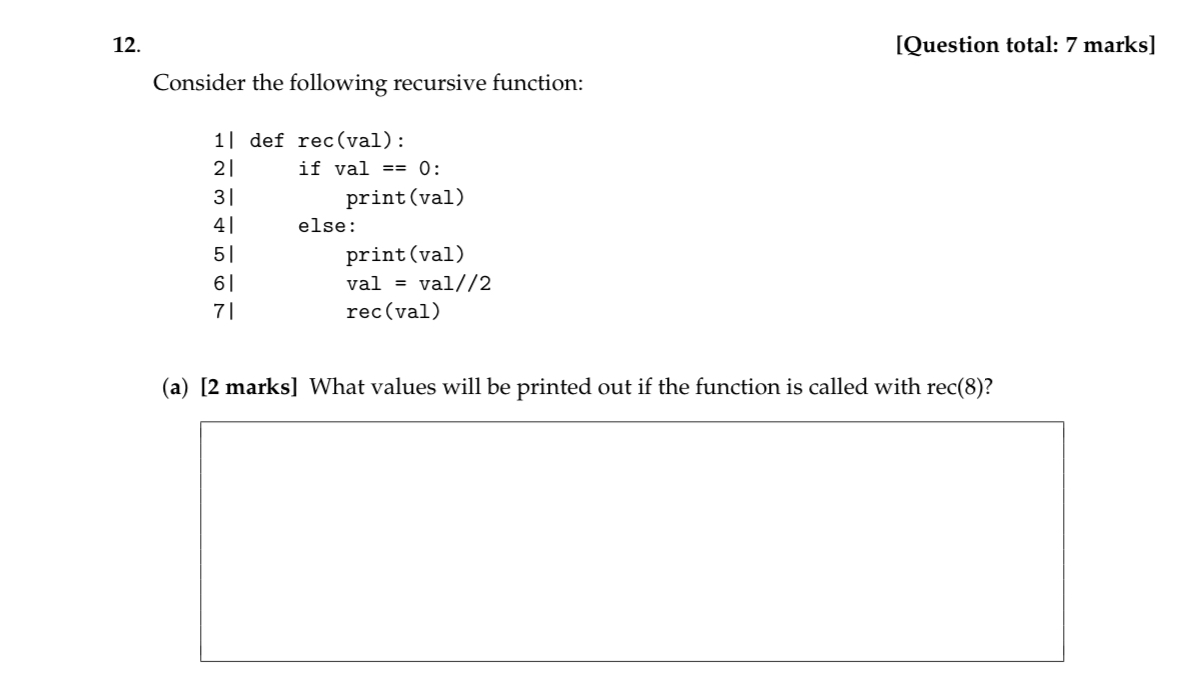 [ Question total: 7 marks ] Consider the