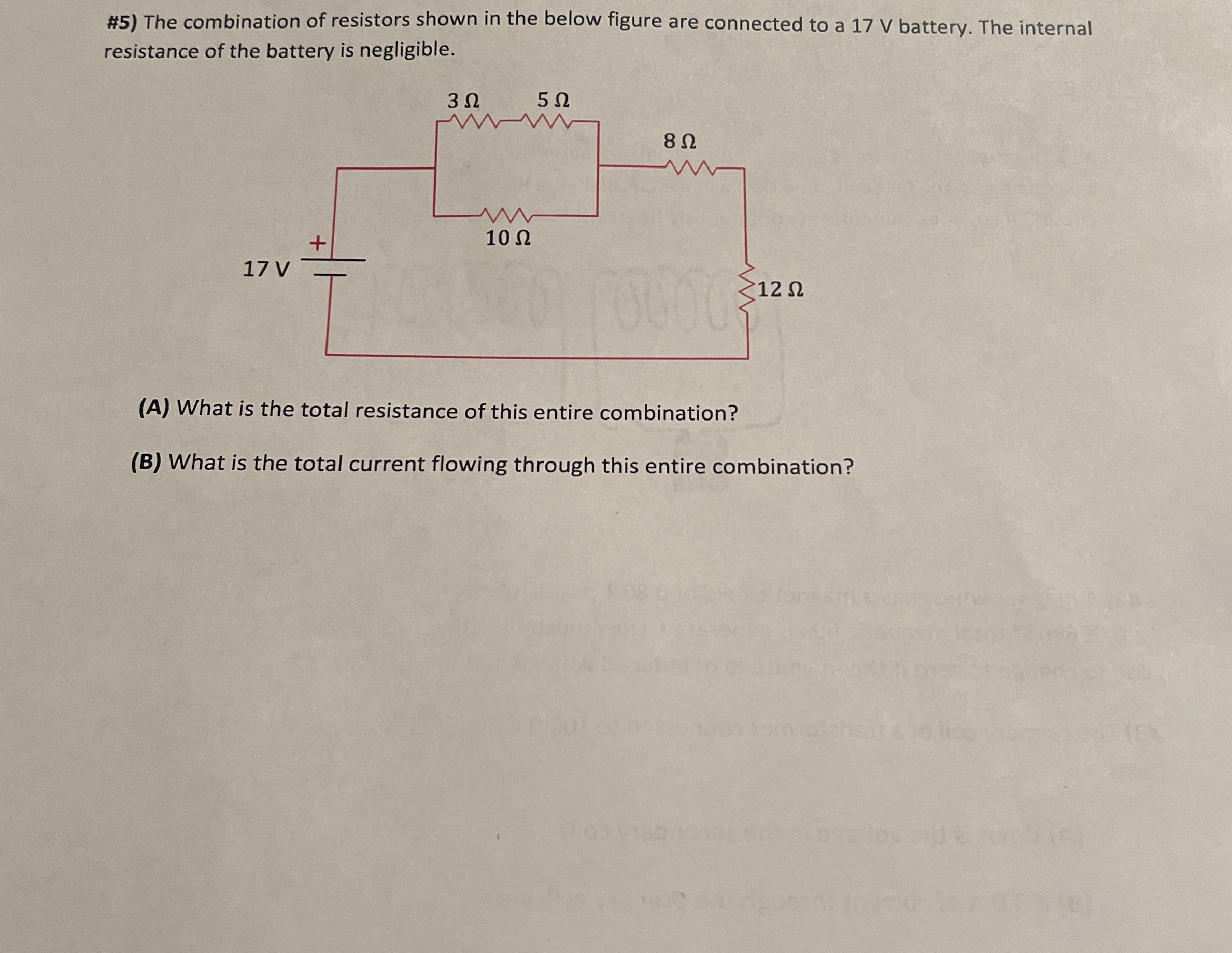 # 5 ) The combination of resistors shown in the