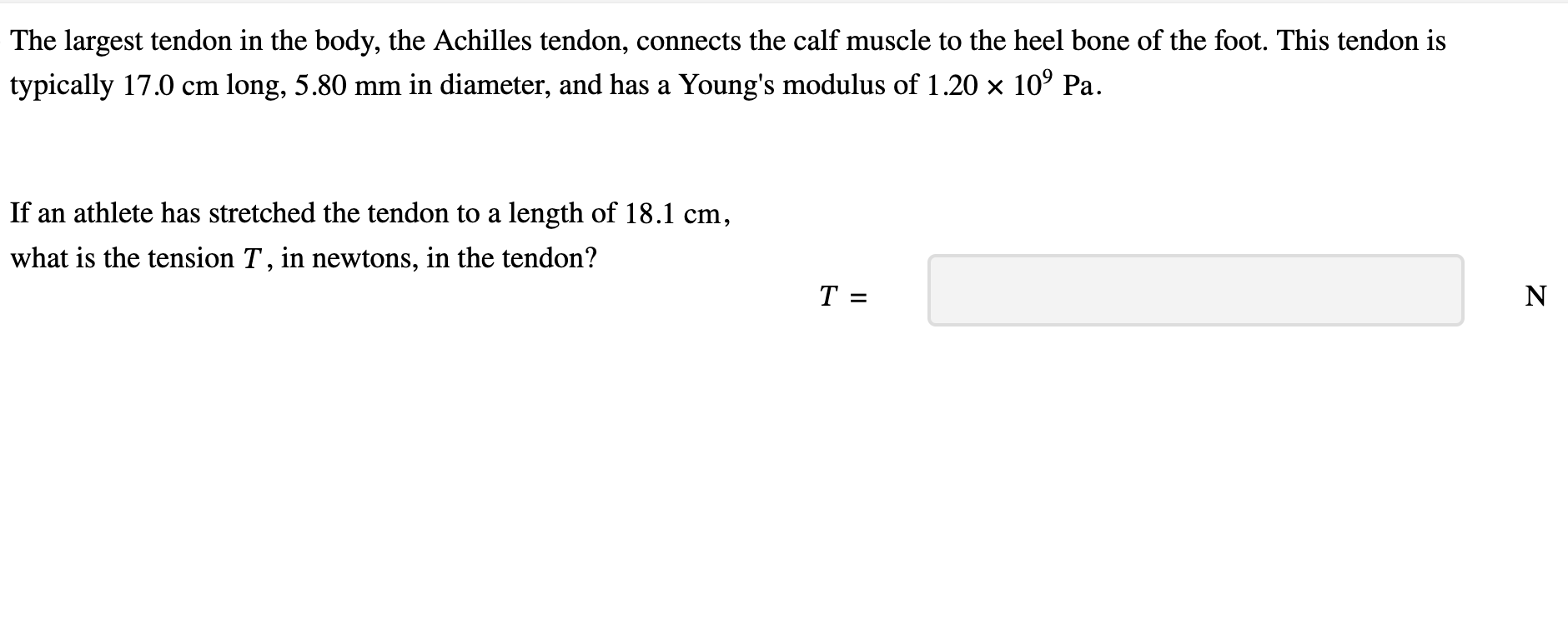 The largest tendon in the body, the Achilles