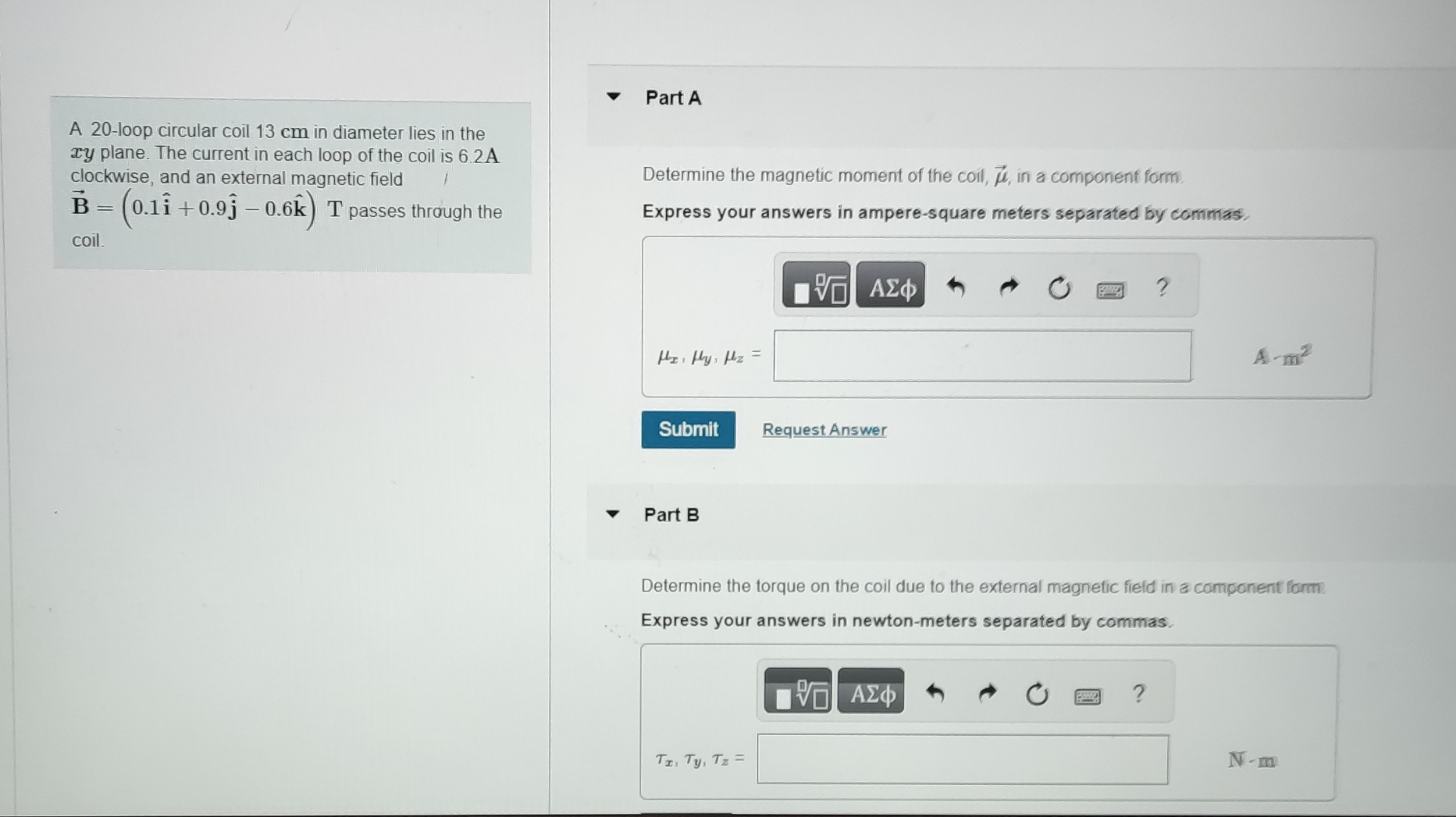 A 2 0 - loop circular coil 1 3 cm in diameter