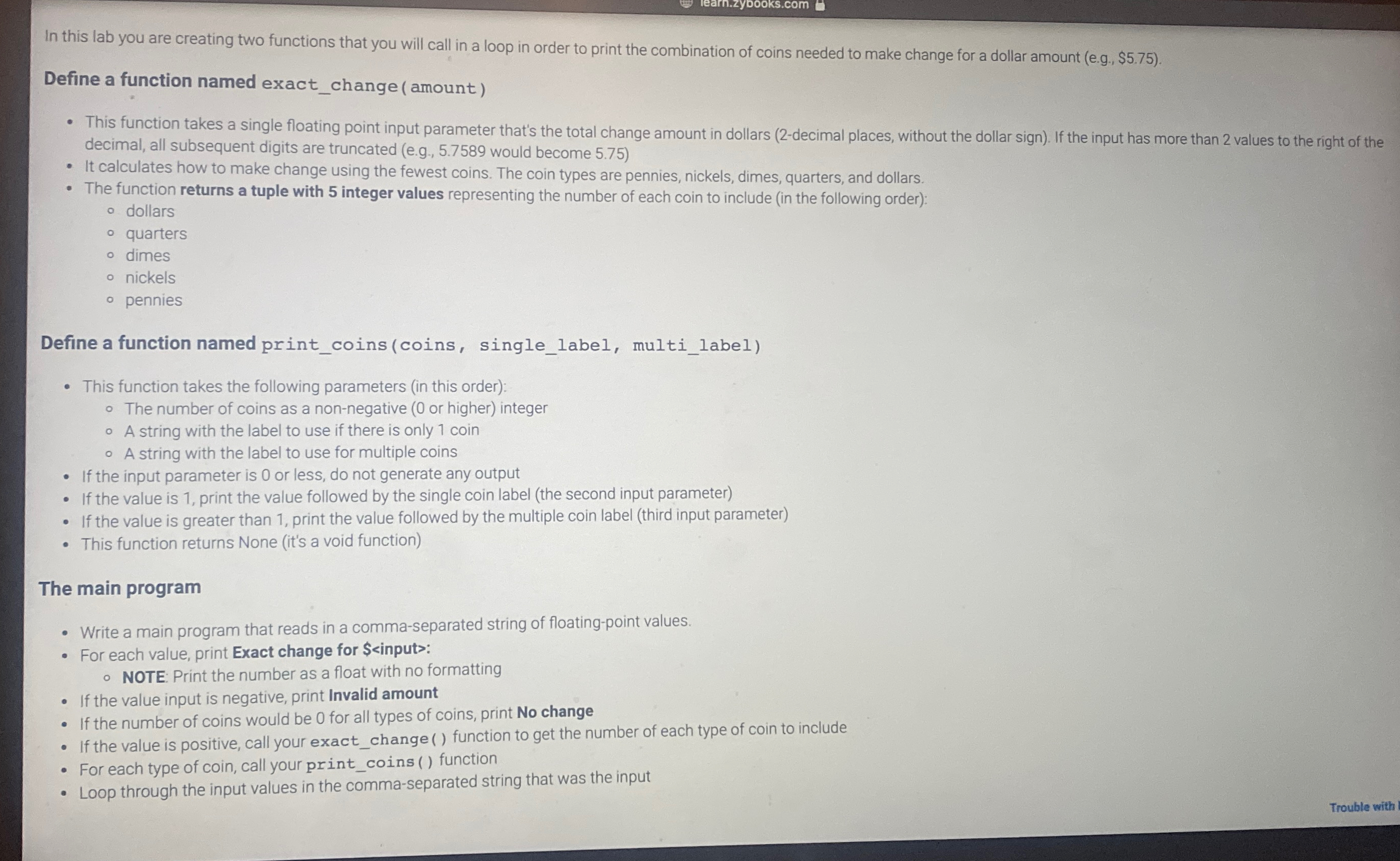 In this lab you are creating two functions that