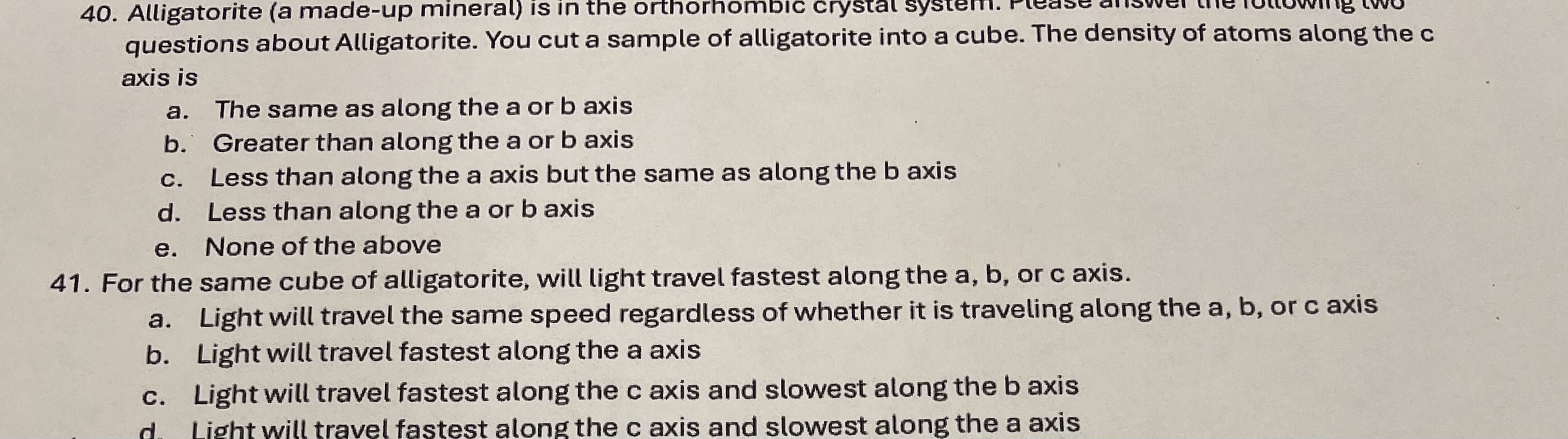 Alligatorite ( a made - up mineral ) is in the