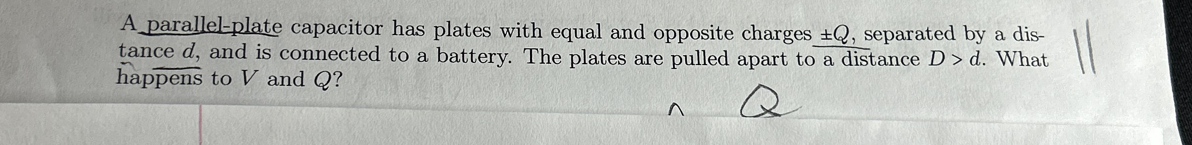 A parallel - plate capacitor has plates with