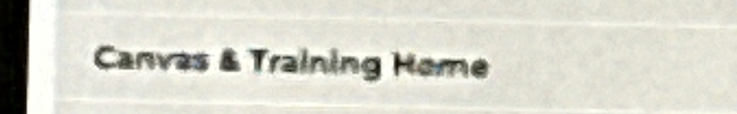 Canvas & Training Home