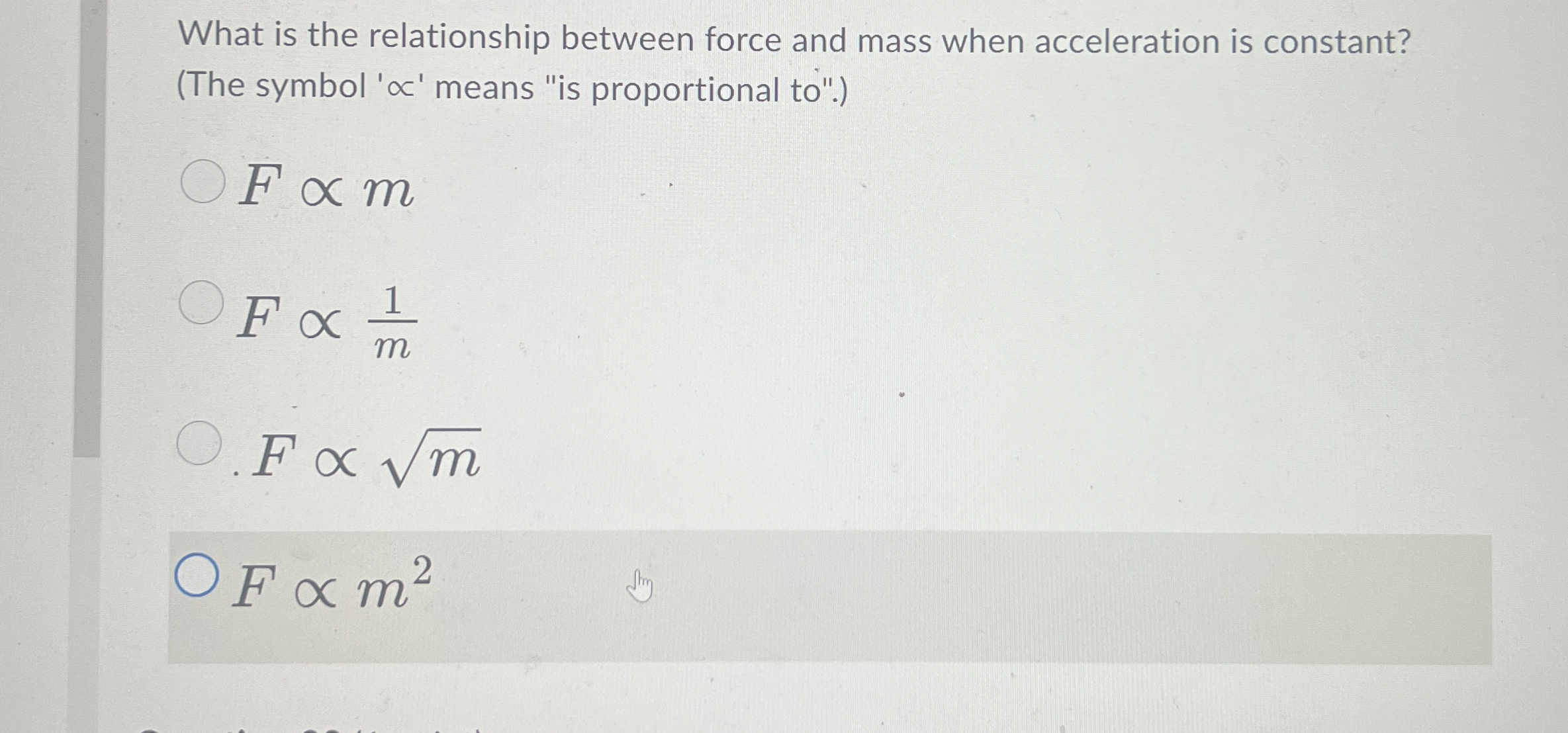 What is the relationship between force and mass