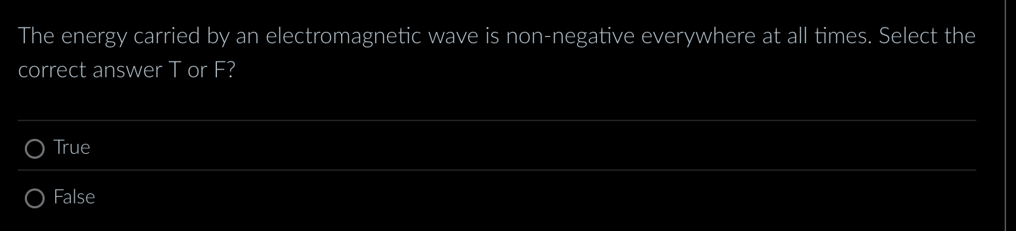 The energy carried by an electromagnetic wave is