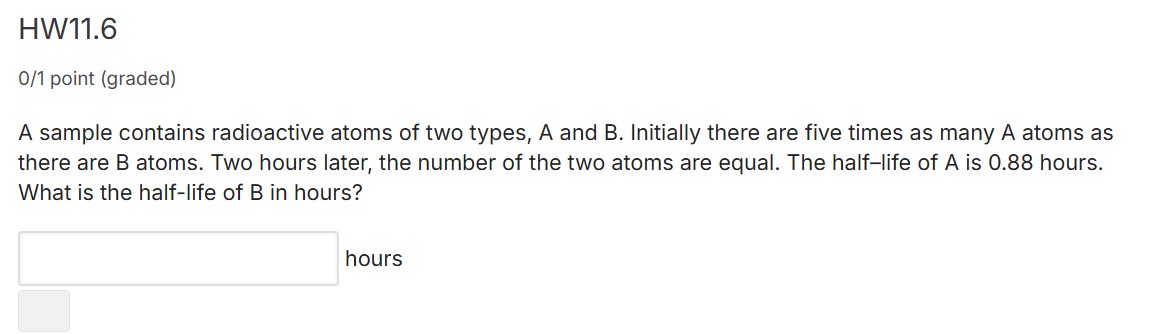 HW 1 1 . 6 0 / 1 point ( graded ) A sample