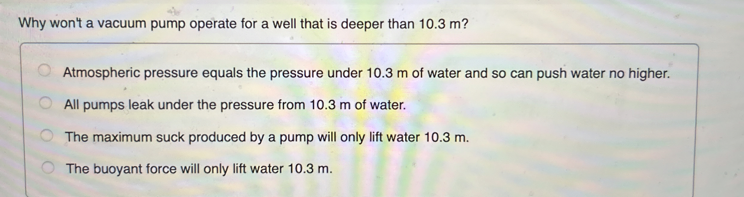 Why won't a vacuum pump operate for a well that