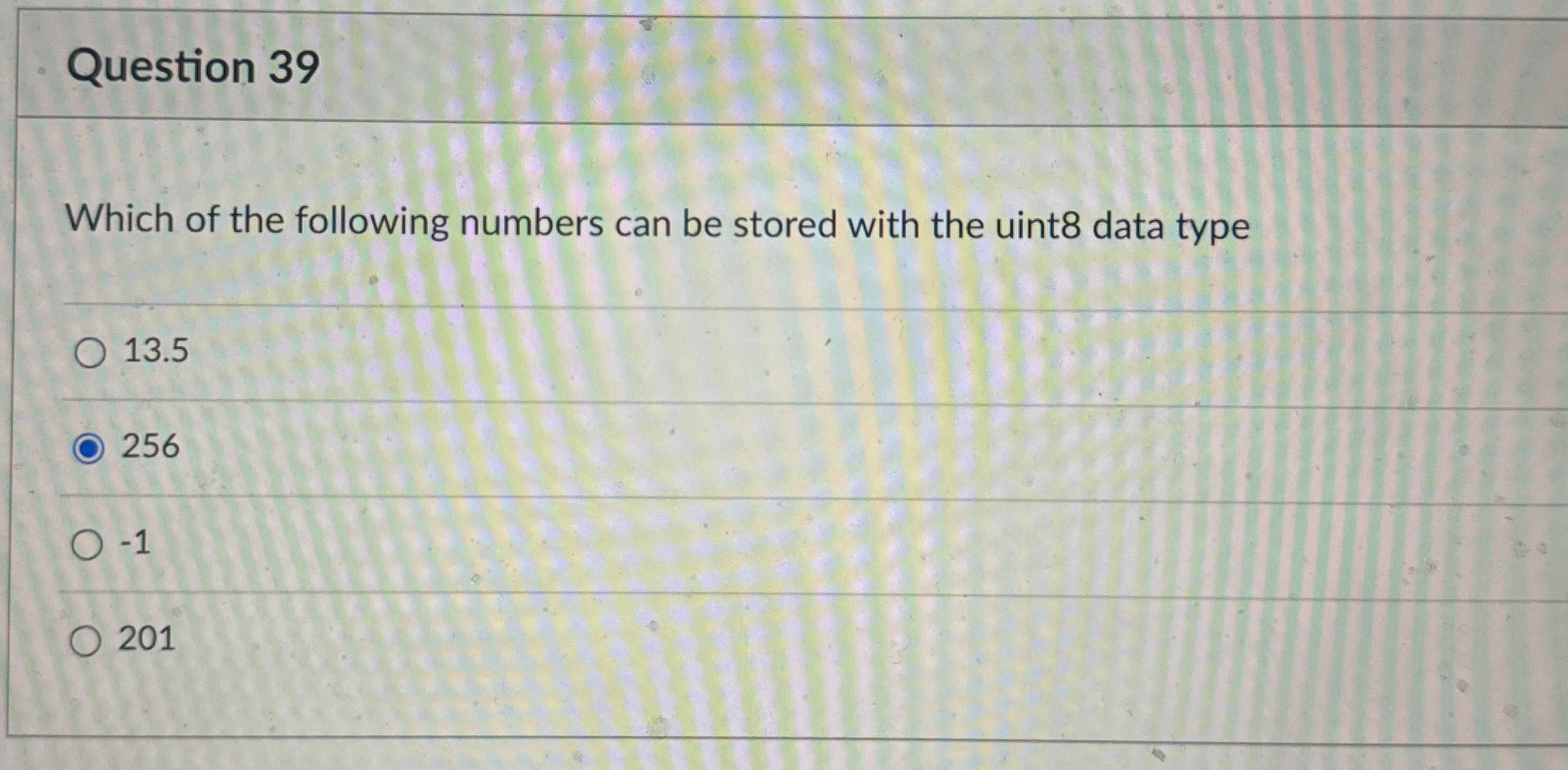 Question 3 9 Which of the following numbers can