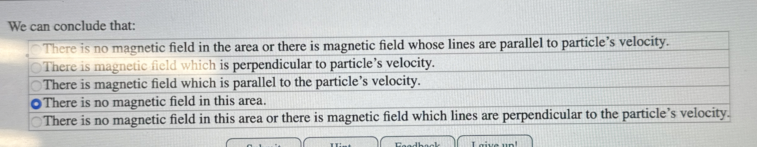 We can conclude that: There is no magnetic field