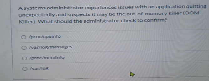 A systems administrator experiences issues with