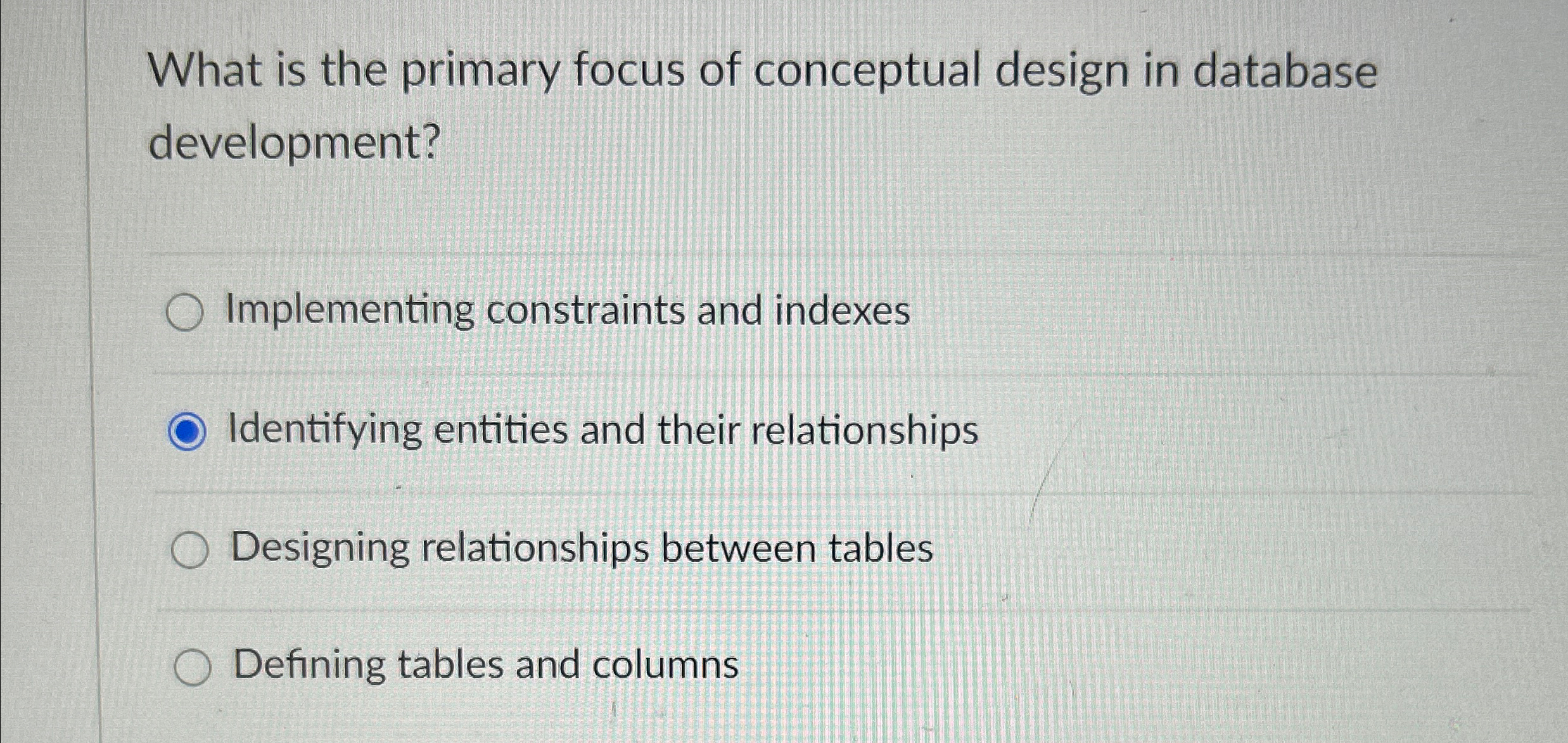 What is the primary focus of conceptual design in
