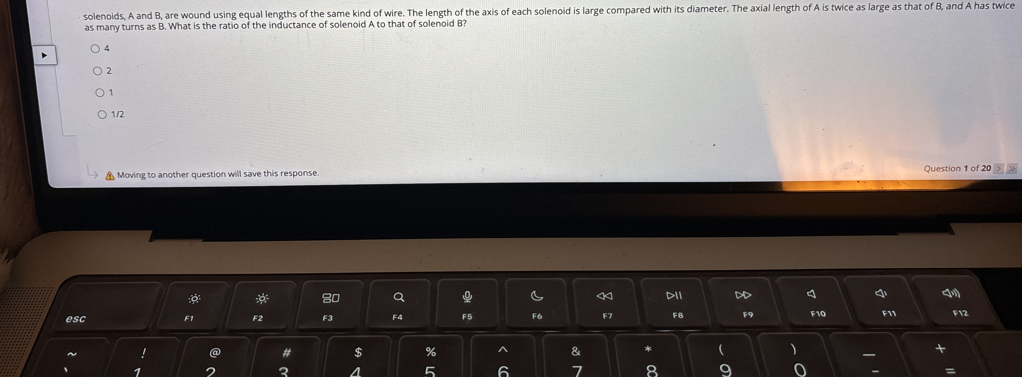 as many turns as B . What is the ratio of the