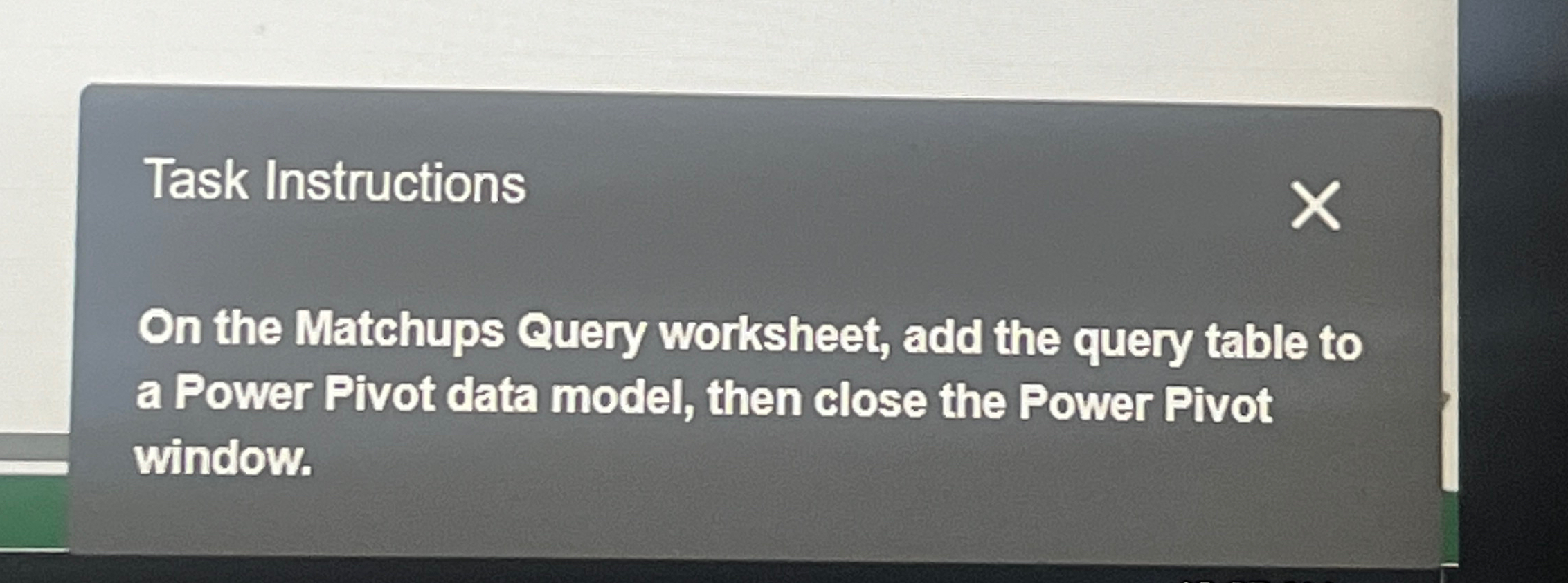 Task Instructions On the Matchups Query