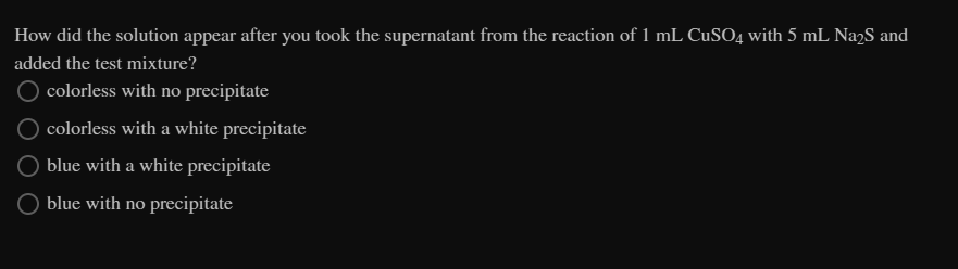 How did the solution appear after you took the
