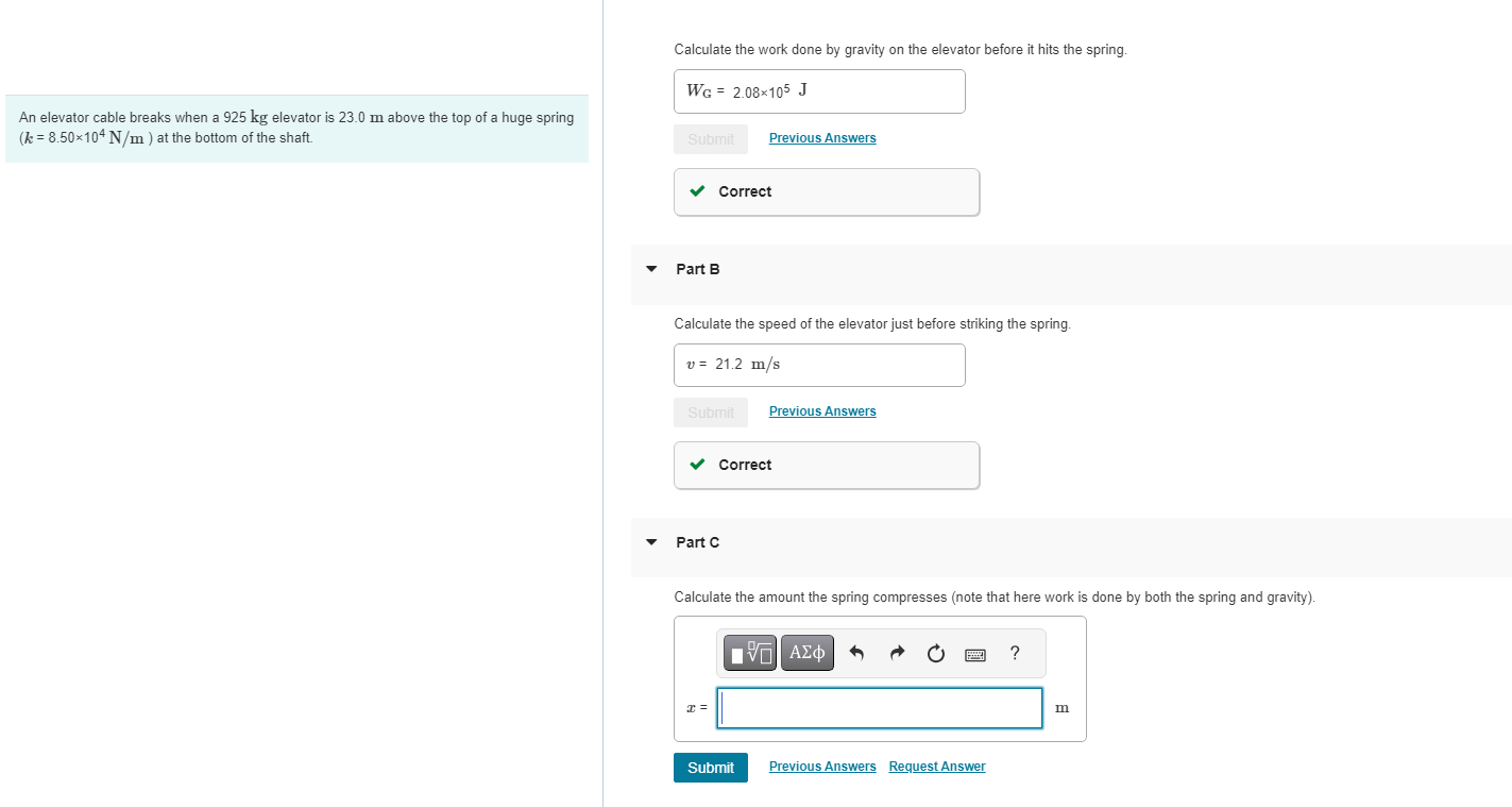 An elevator cable breaks when a 9 2 5 kg elevator