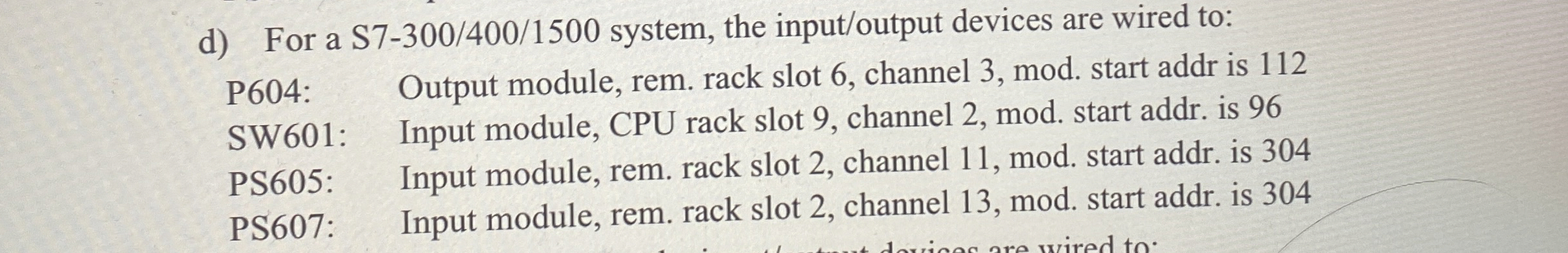 d ) For a S 7 - 3 0 0 / 4 0 0 / 1 5 0 0 system,