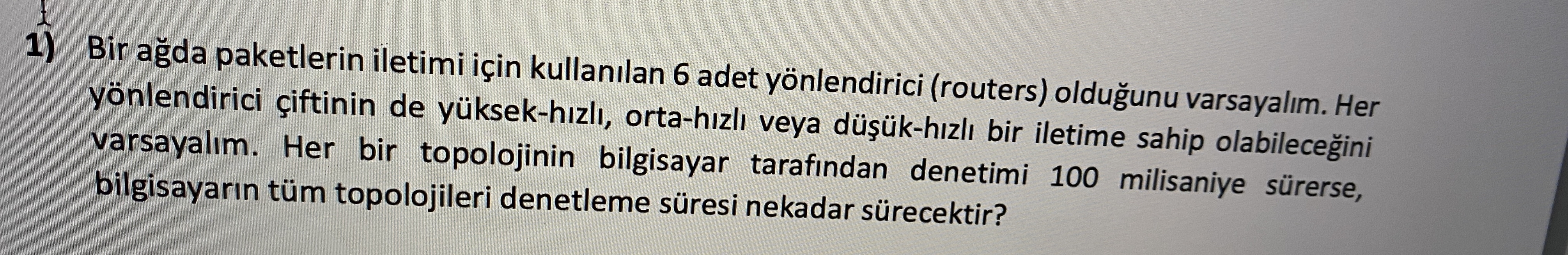 Bir a da paketlerin iletimi i in kullan lan 6