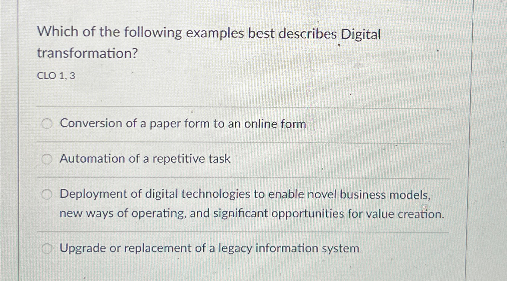 Which of the following examples best describes