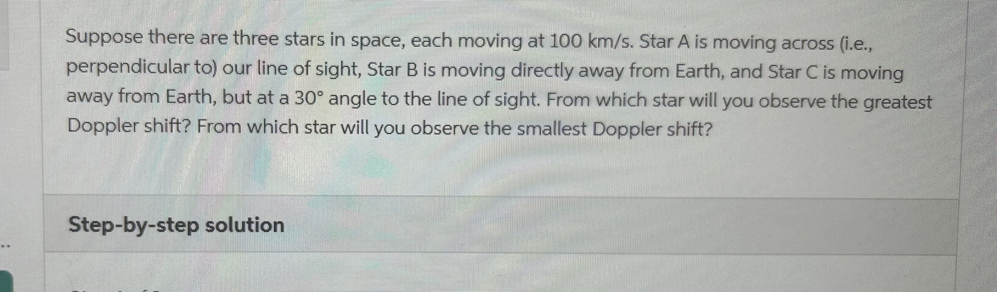 Suppose there are three stars in space, each