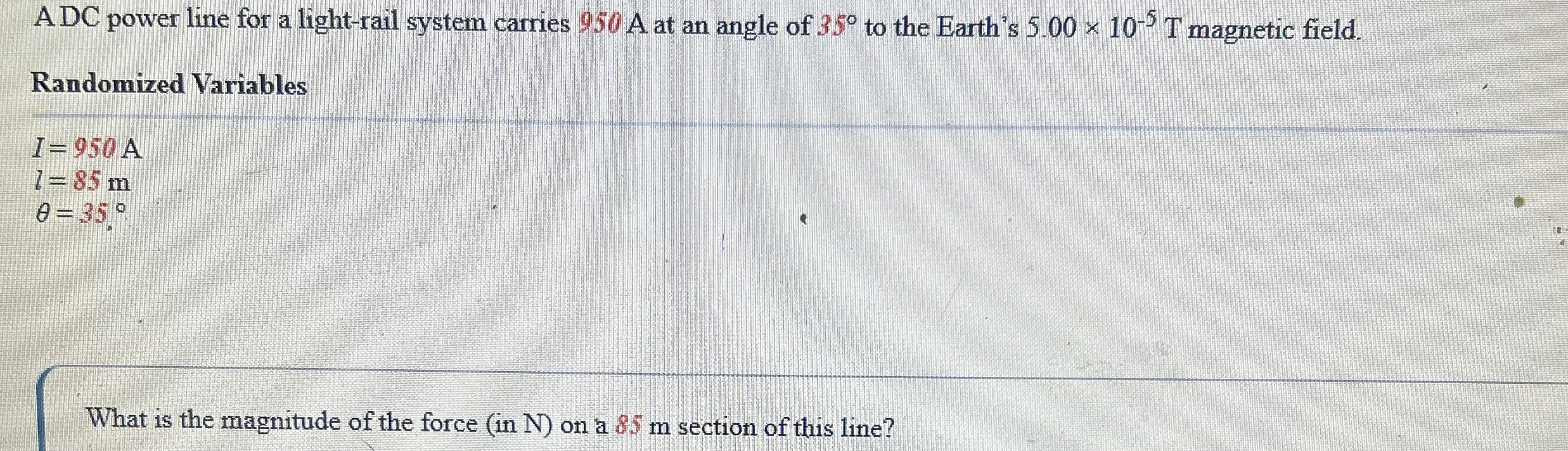 A DC power line for a light - rail system carries