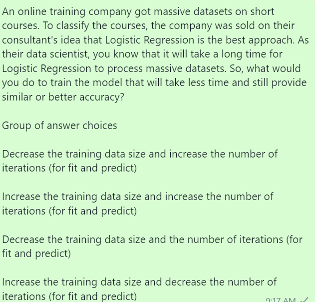 An online training company got massive datasets