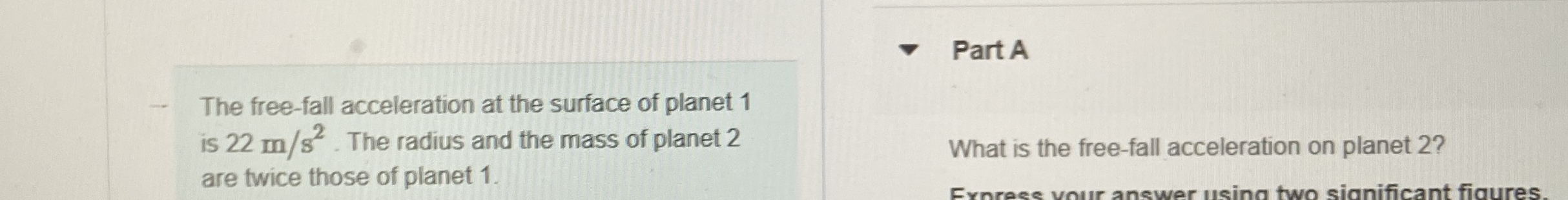 The free - fall acceleration at the surface of