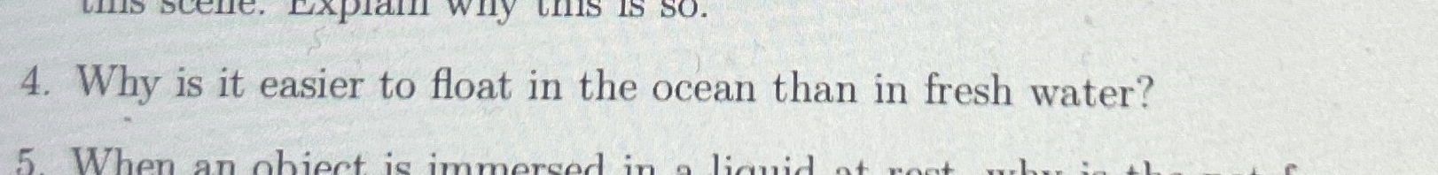 Why is it easier to float in the ocean than in