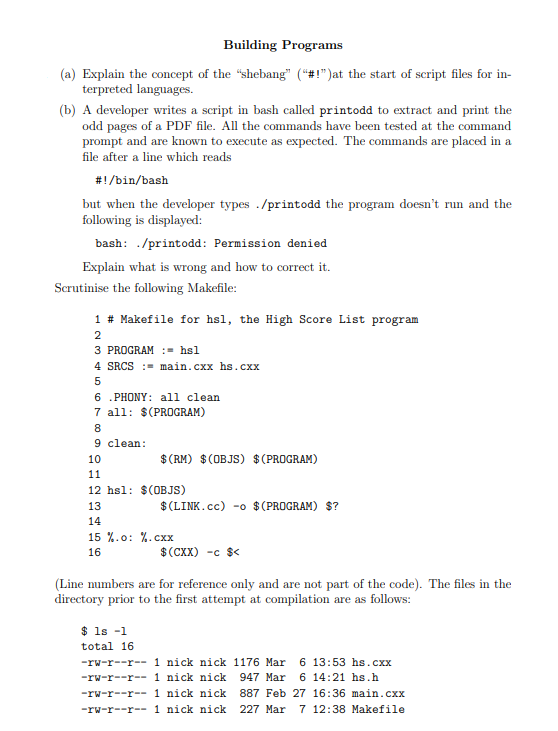 Building Programs ( a ) Explain the concept of