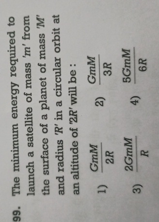 The minimum energy required to launch a satellite
